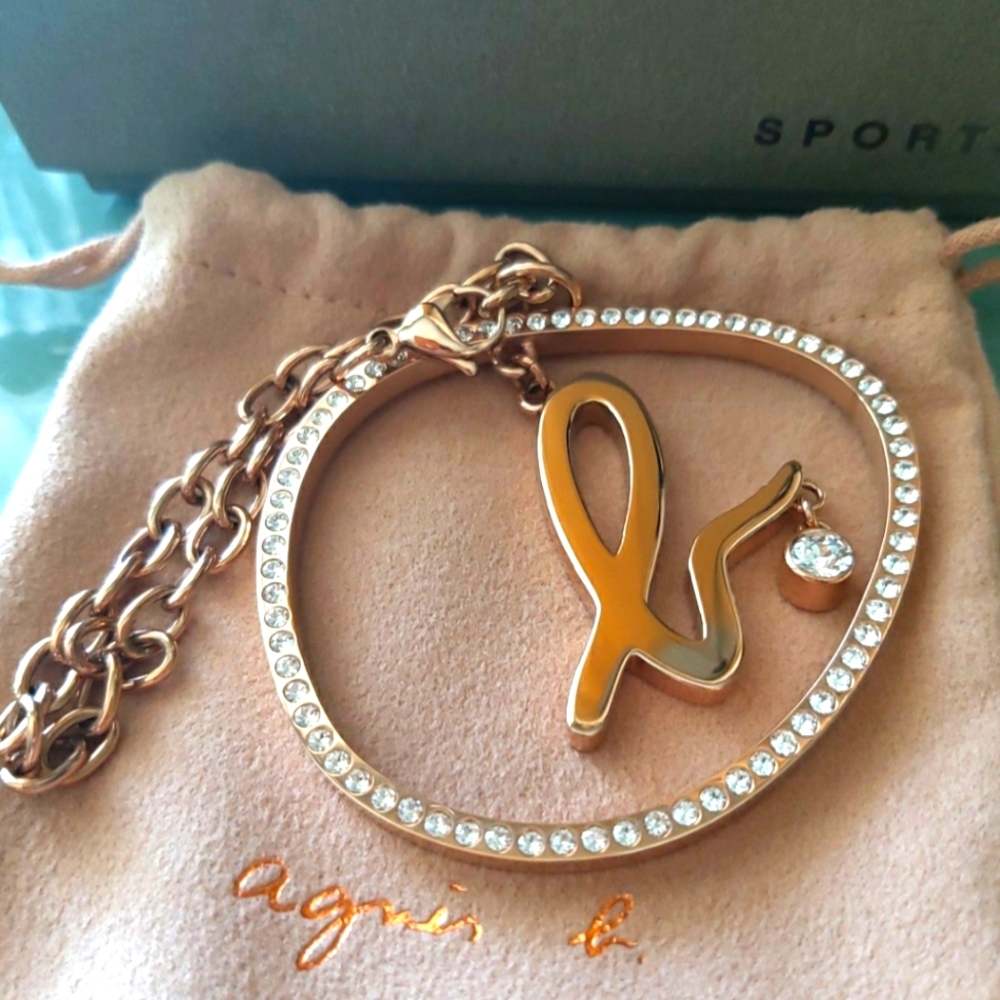 Agnes b. Swarovski rosegold keychain